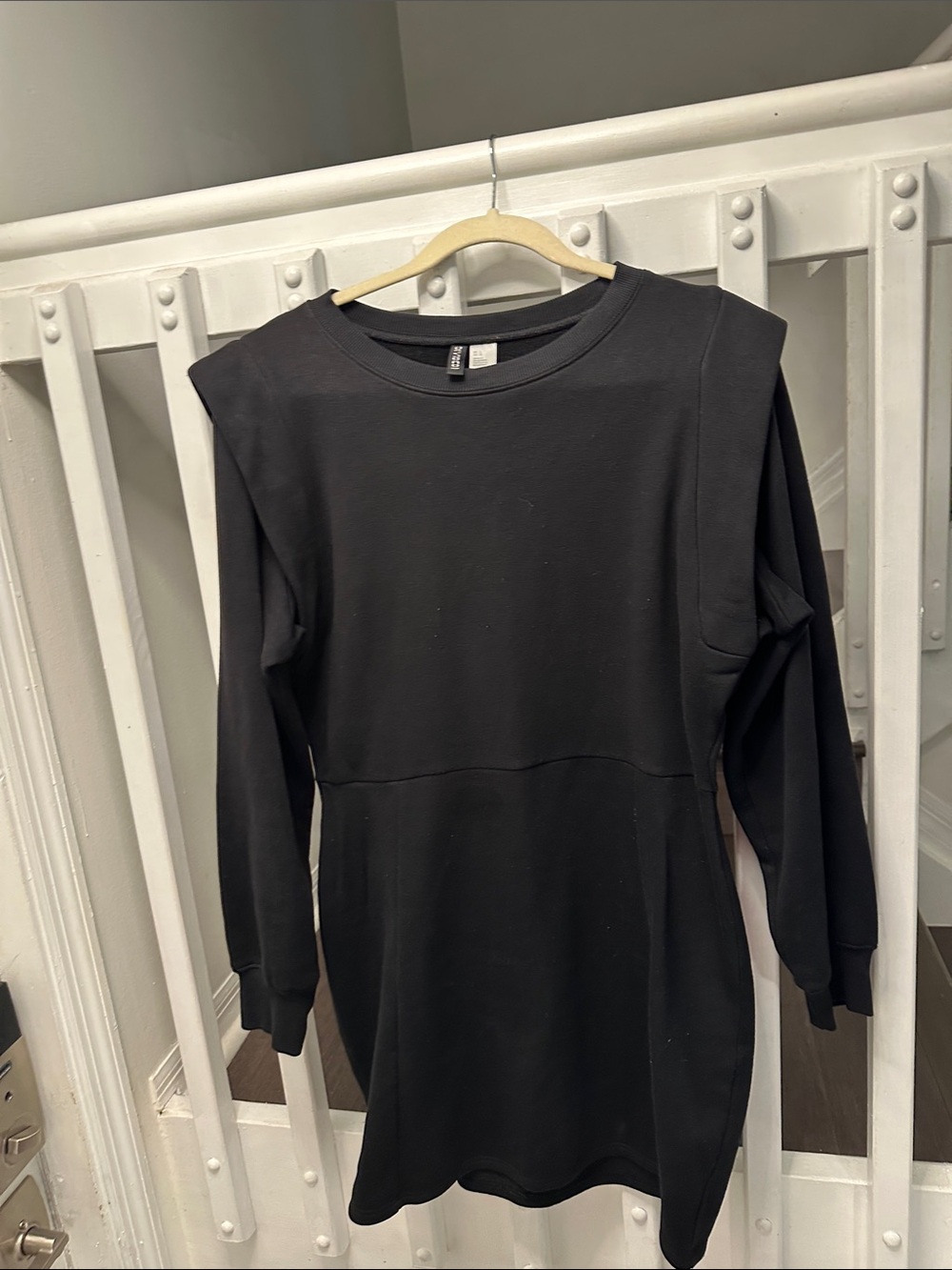 Divided Black Crewneck Sweatshirt Dress